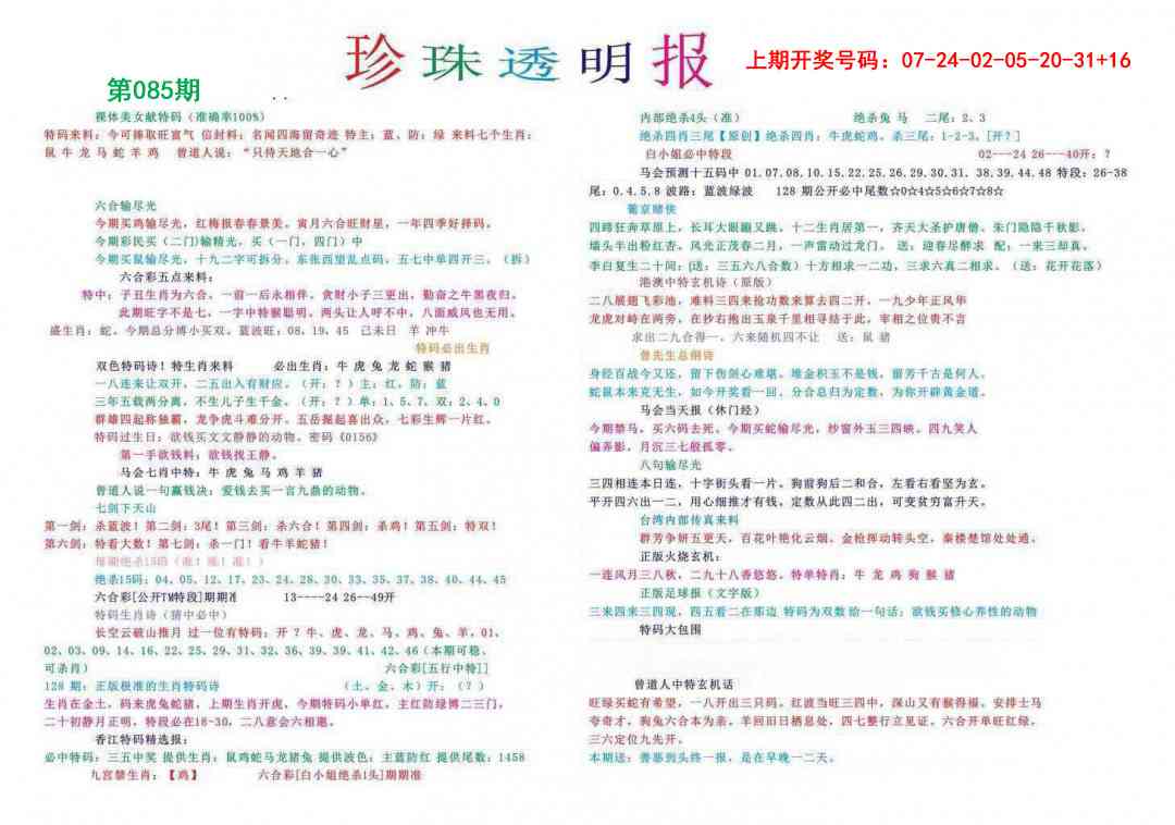 085期珍珠透明报[图]